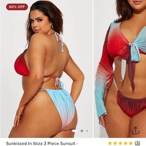 NWT Fashion Nova Sun-kissed In Ibiza 3 Piece Sunsuit